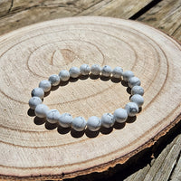 Bracelet en Howlite perles de 8mm