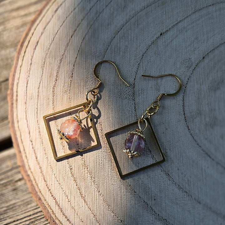 Vesta - Boucle Hexagone Quartz Hématoide