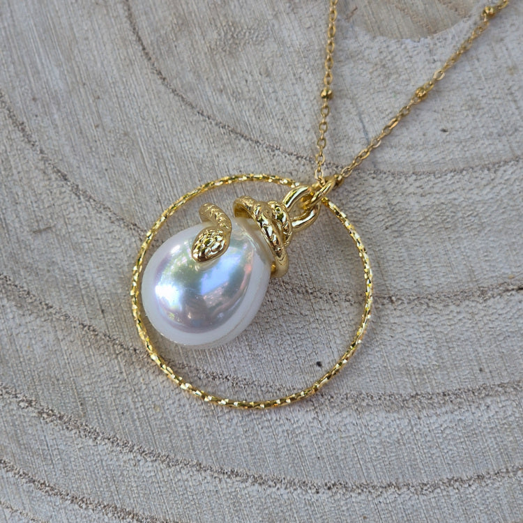 Yemaya - Collier Amazonite et Pendentif Serpent