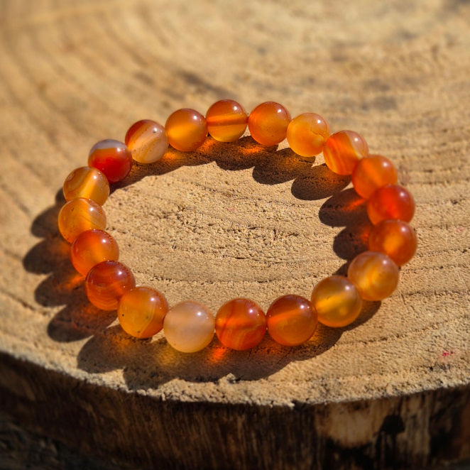 Bracelet en Cornaline du Brésil 10mm