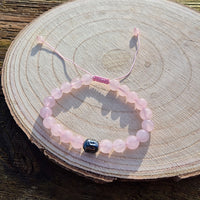 Bracelet en Quartz Rose 8mm Reglable