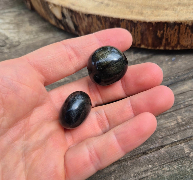 Pierre Roulée Obsidienne Dorée du Mexique Qualité AA