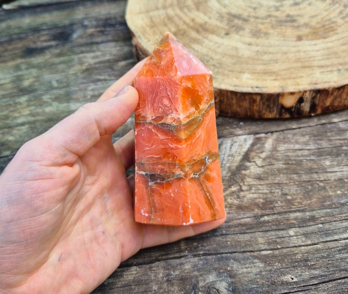 pointe en calcite orange