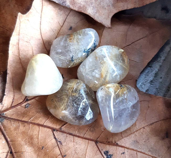 Pierre roulée quartz rutile qualité AA