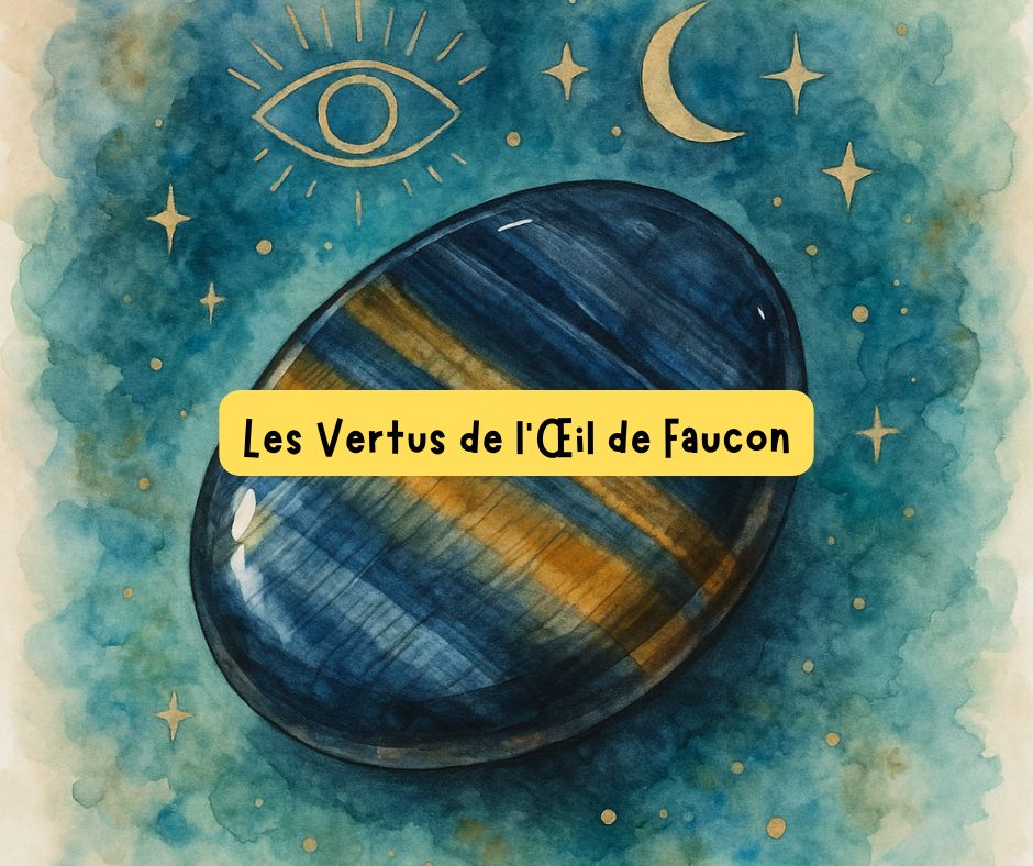 Œil de Faucon – pierre bleutée aux reflets chatoyants favorisant la clairvoyance, la protection psychique et la clarté mentale.
