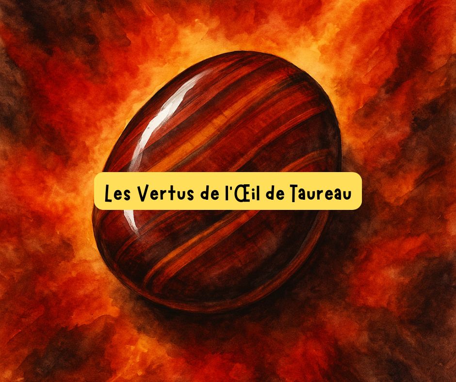 Œil de Taureau – pierre rouge-brun chatoyante favorisant la force, la vitalité et la protection énergétique.