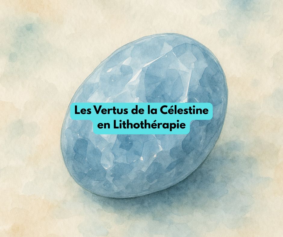 Cristal de Célestine bleu clair, pierre apaisante favorisant la sérénité, la détente et la connexion spirituelle.