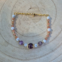 Ainé - Bracelet Howlite, Fluorite et Pierre de Soleil