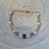 Ainé - Bracelet Howlite, Fluorite et Pierre de Soleil