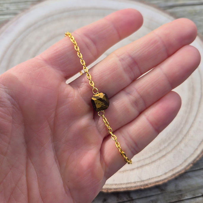 Intensité - Bracelet en Oeil de Tigre Perle Carré