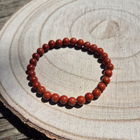 Bracelet en jaspe rouge 6mm