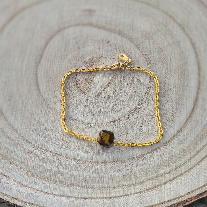 Intensité - Bracelet en Oeil de Tigre Perle Carré