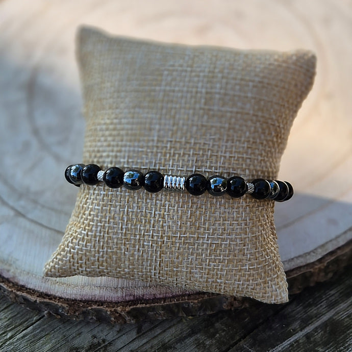 Bracelet Protection Oeil de Tigre, Hématite, Obsidienne Noire 6mm