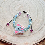 Bracelet enfant taille reglable - Fluorite et Angélite - Bébé Elephant