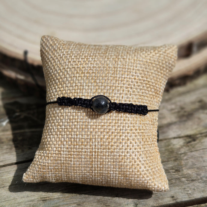 Bracelet Labradorite Macramé 1 Perle