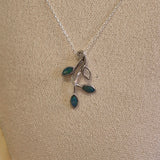 Collier Argent 925 pendentif en Opale Bleue D'Australie
