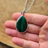 Collier Serti en Malachite Goutte