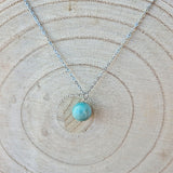 Collier Perle en Amazonite de Madagascar 12mm