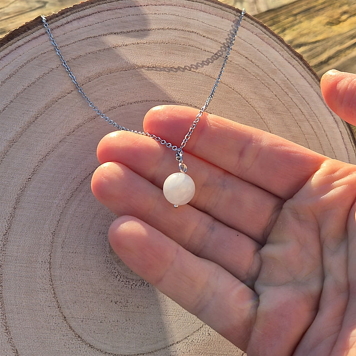 Collier Création Pierre de Lune Perle 10mm