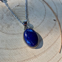 Isis - Collier Pendentif Argent 925 Lapis Lazuli serti