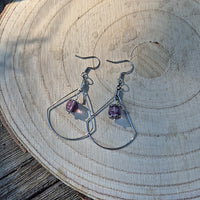 Guanyin - Boucle d'Oreille Goutte Fluorite Violette