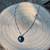 Guanyin - Collier Fluorite et Quartz Rose Pendentif Oiseau