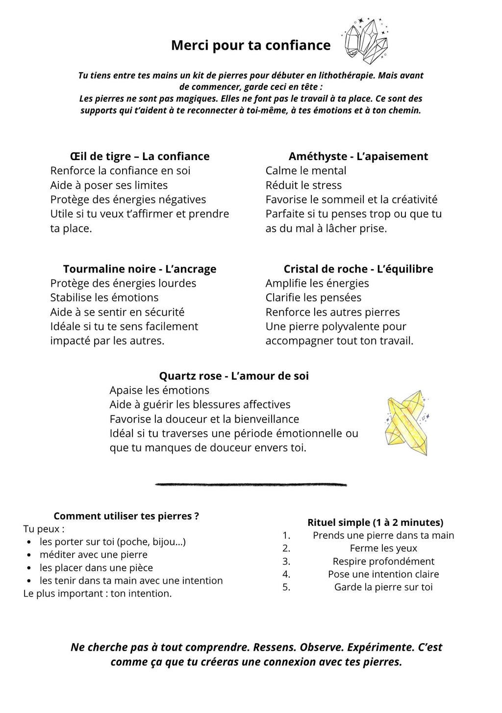 Kit Lithothérapie - 5 pierres essentielles pour Débuter