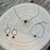 Nott - Bracelet fin une Perle de Tourmaline Noire