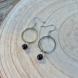 Nott - Boucle d'Oreille Cercle Tourmaline Noire