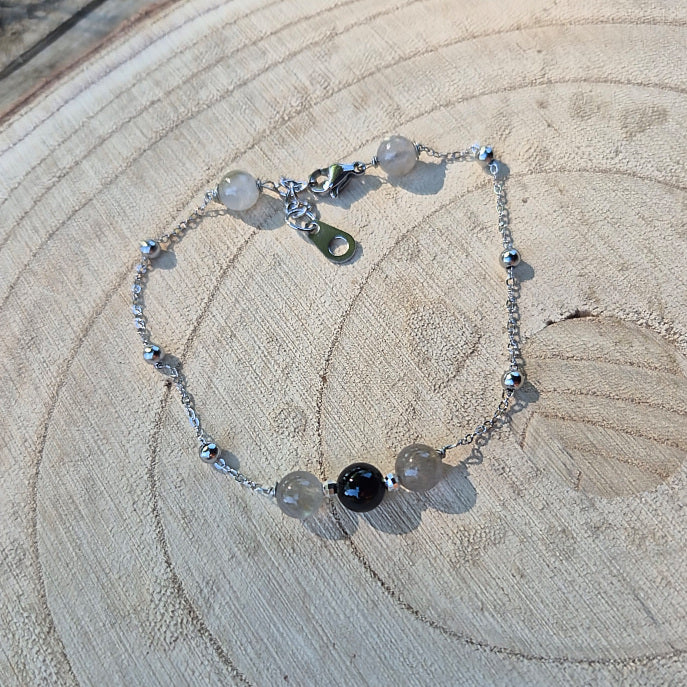Nott - Bracelet fin Tourmaline Noire et Labadorite