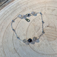 Nott - Bracelet fin Tourmaline Noire et Labadorite