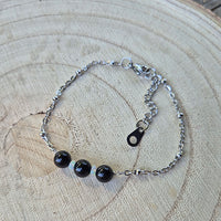 Nott - Bracelet fin Tourmaline Noire et Opale d'Éthiopie