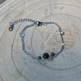 Pachamama - Bracelet fin en Emeraude et Opale dendritique