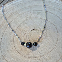 Nott - Ras de cou Tourmaline Noire et Opale d'Éthiopie