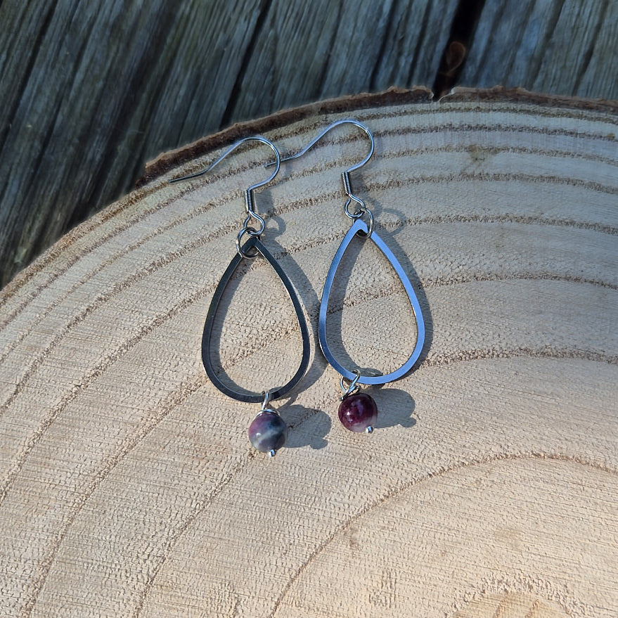 Arc-en-ciel anti-drama - Boucle d'Oreille en Tourmaline Multicolore