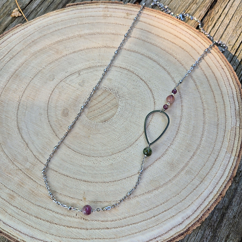 Arc-en-ciel anti-drama - Collier en Tourmaline Multicolore