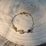 Amaterasu - Bracelet en Pierre de Soleil et Agate Mousse Serpent