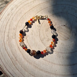 Vesta - Collier Quartz Hématoide, Tourmaline Noire, Cristal de Roche, Cornaline