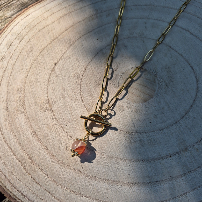 Vesta - Collier Quartz Hématoide Fermeture Marin