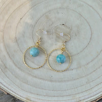 Yemaya - Boucle d'Oreille Amazonite Cercle