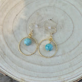 Yemaya - Boucle d'Oreille Amazonite Cercle