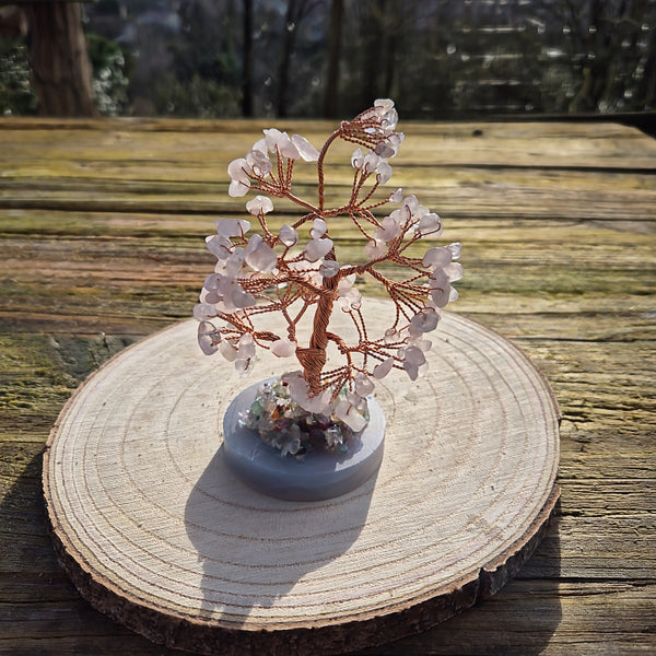 Arbre du Bonheur Quartz Rose et Agate