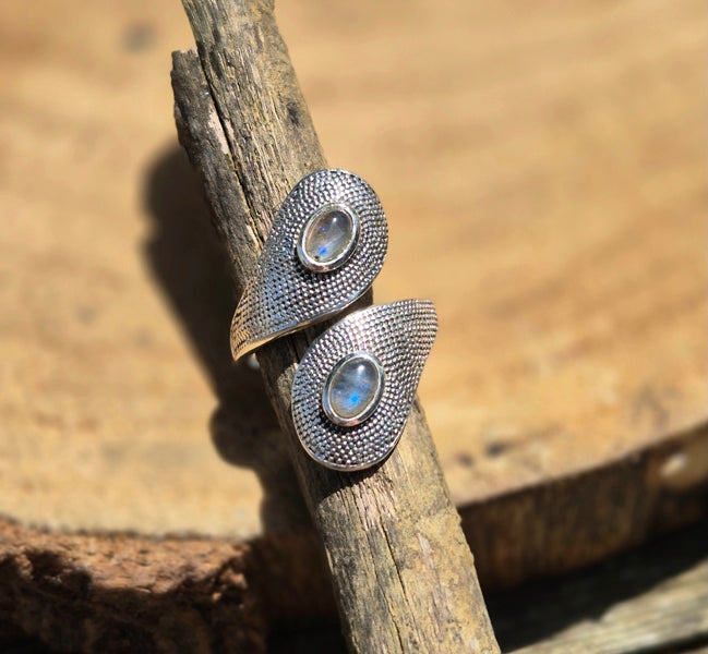 Bague Argent 925 Réglable Labradorite AA