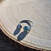 Bague Réglable en Larimar Argent 0.925 Rhodié