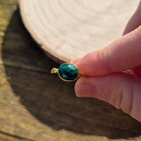 Bague en Argent 925 Doré Réglable Malachite