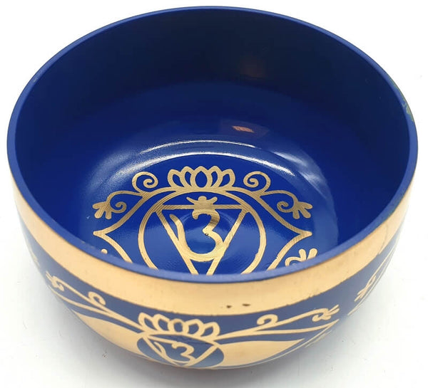Bol Chantant Bleu Aluminium Chakra Troisième Oeil 12cm