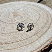 Boucle d'oreille Arbre de vie en Argent 925 et Ambre Vert naturel