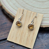 Boucle d'Oreille en Argent 925 et Citrine Naturelle AAA