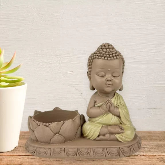 Bouddha Rose Bougeoir Chauffe-plat Décoration Zen