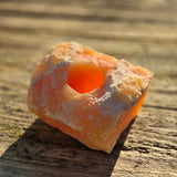 Bougeoir en Calcite Orange